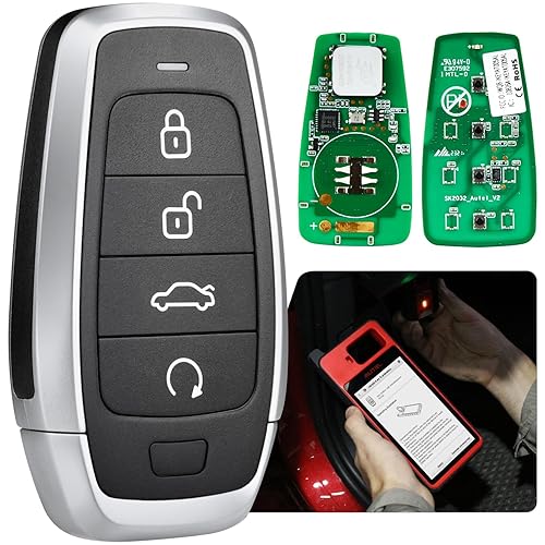 Autel Original Blank Key, IKEYAT004CL, 2026 Programmable Universal Key Fob Replacement, 4-Button, OE-Quality, Dual-Band, 130FT Remote, Work w/ KM100