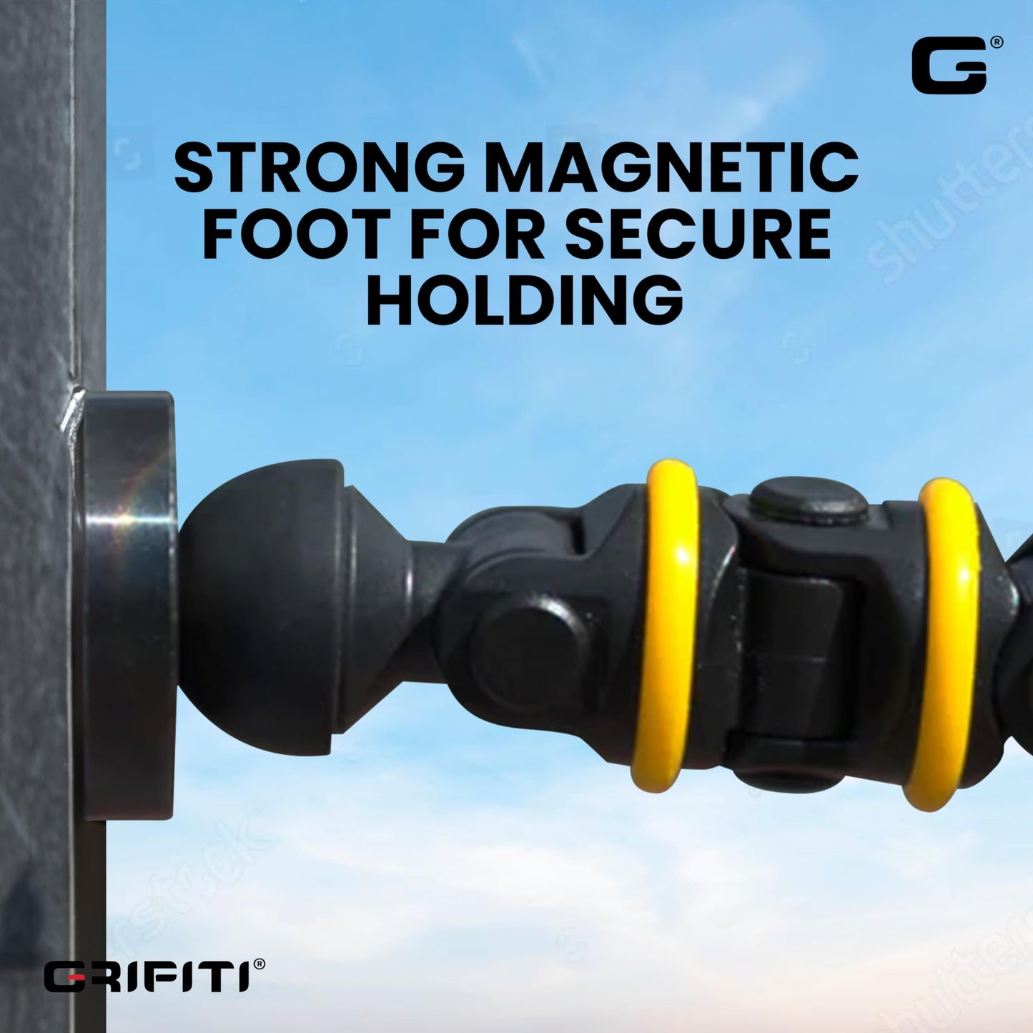 GRIFITI Nootle Recon 5 Flex Arm Leg Magnetic Foot Mini Ball Head Camera Mount Stand Magnetic Foot 6 Inch Flexible Mini Ball Head Attaches to Steel or