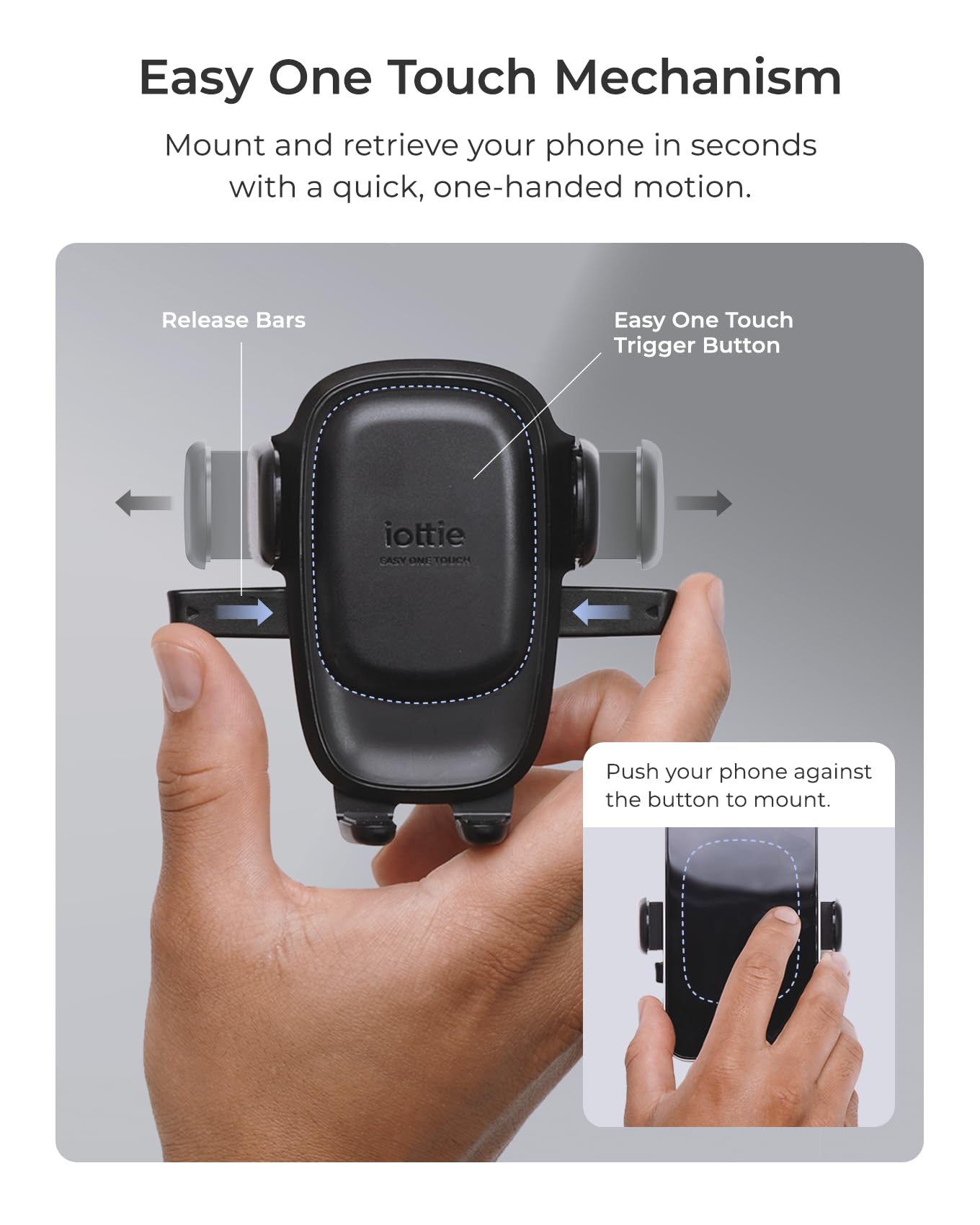iOttie Easy One Touch Advanced Universal Car Mount Dashboard & Windshield Suction Cup Phone Holder for iPhone, Samsung, Google, All Smartphones