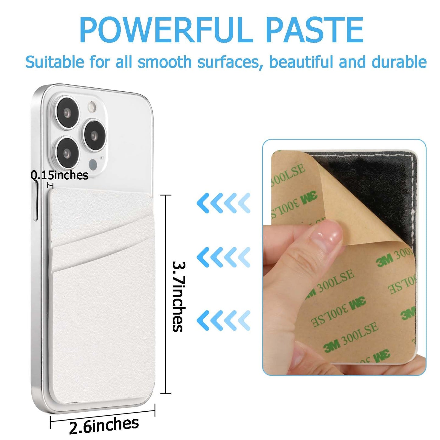 TIHYWR Leather Phone Card Holder, Stick Back Phone Wallet, Stylish Case, Credit Card Holder, Suitable for iPhone, Samsung, Android and Most Smart