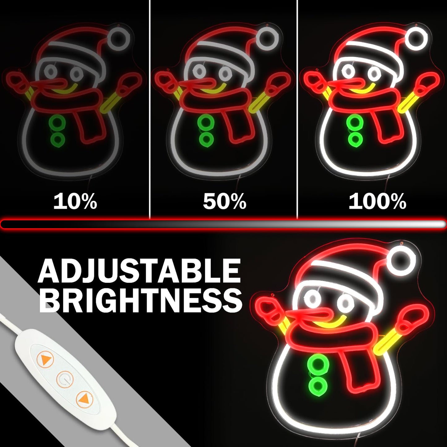 Cheunyar Christmas Snowman Neon Sign Dimmable Christmas Neon Signs for Wall Decor Led Neon Signs Light Up Sign for Bedroom Cafe Bar living Room Neon