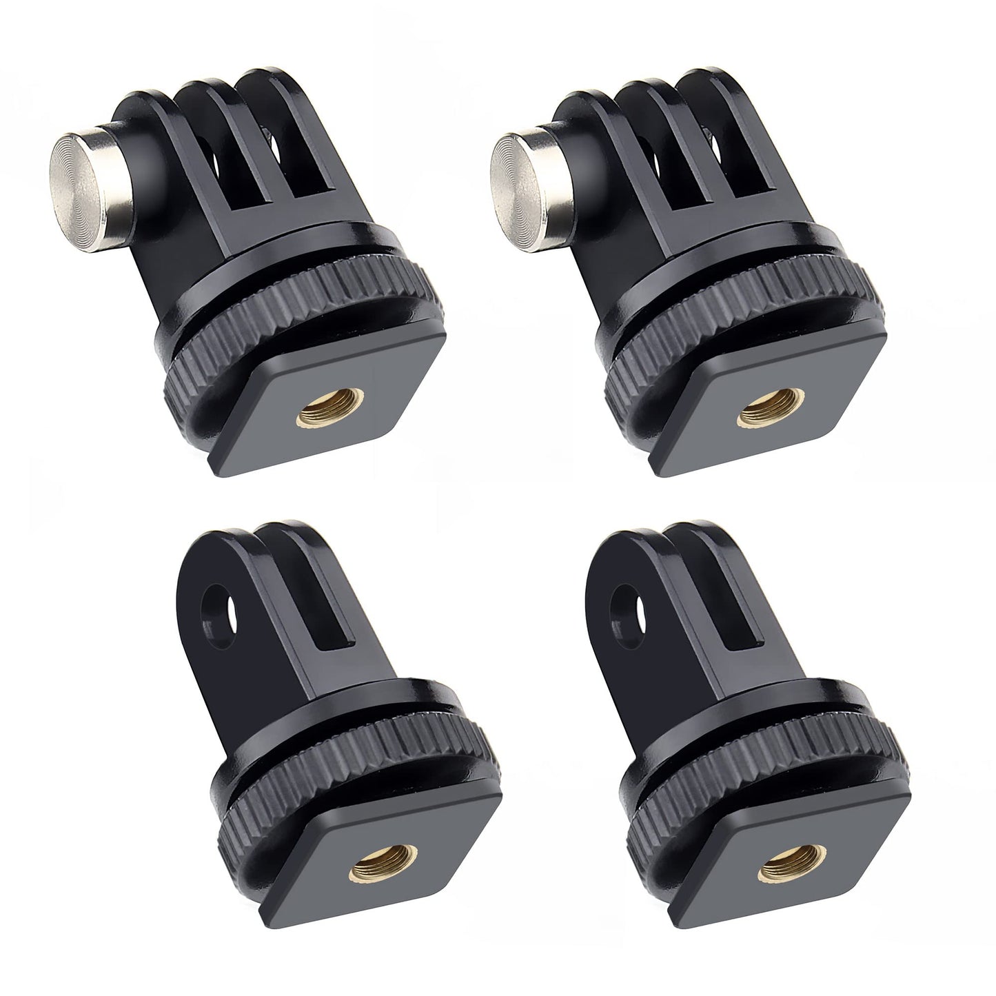 GEPULY 4 Pack Cold Shoe Mount Adapters,1/4" Thread Hole Cold Shoe Bracket,for GoPro Hero 13 12 11 10 9 8 7 6 5 4, Action Cameras DSLR Camera Cage