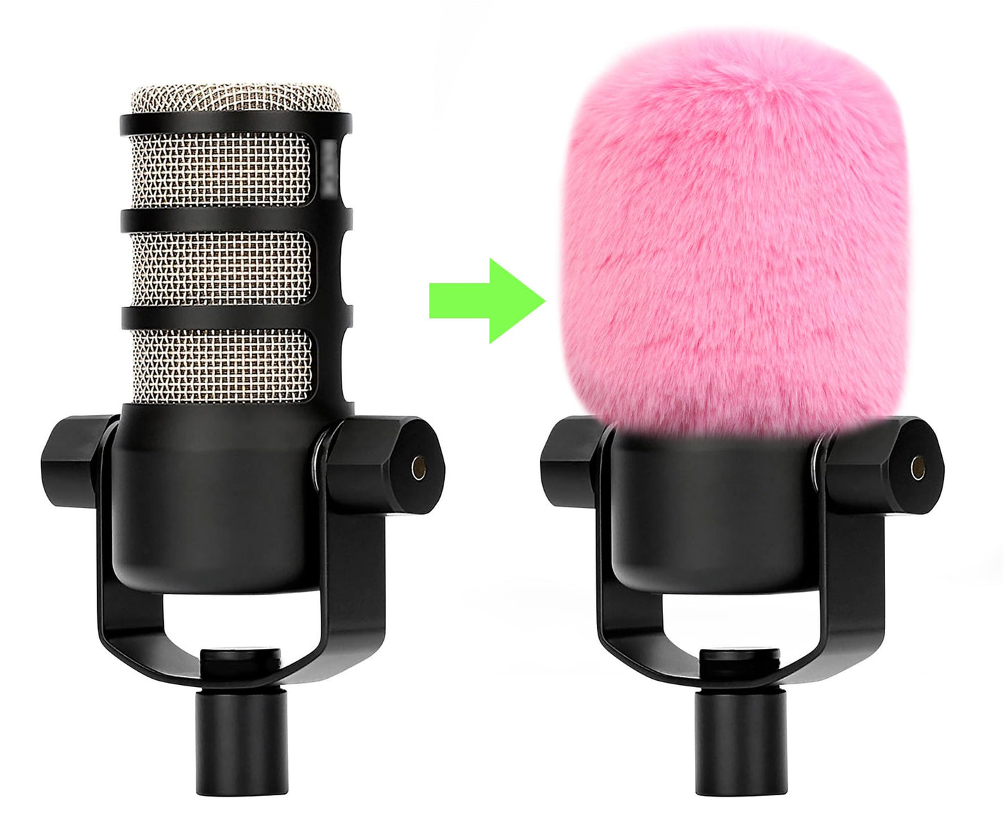 LEFXMOPHY PodMic Windscreen for Rode PodMic Microphone Replacement Pop filter, Pale Pink Furry Wind Muff Deadcat Cover