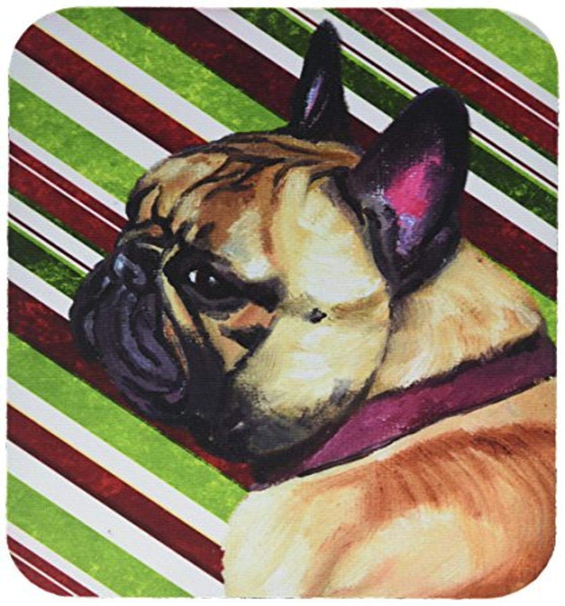 Caroline's Treasures LH9594MP French Bulldog Frenchie Candy Cane Holiday Christmas Mouse Pad, Hot Pad or Trivet for Home Office Gaming Working