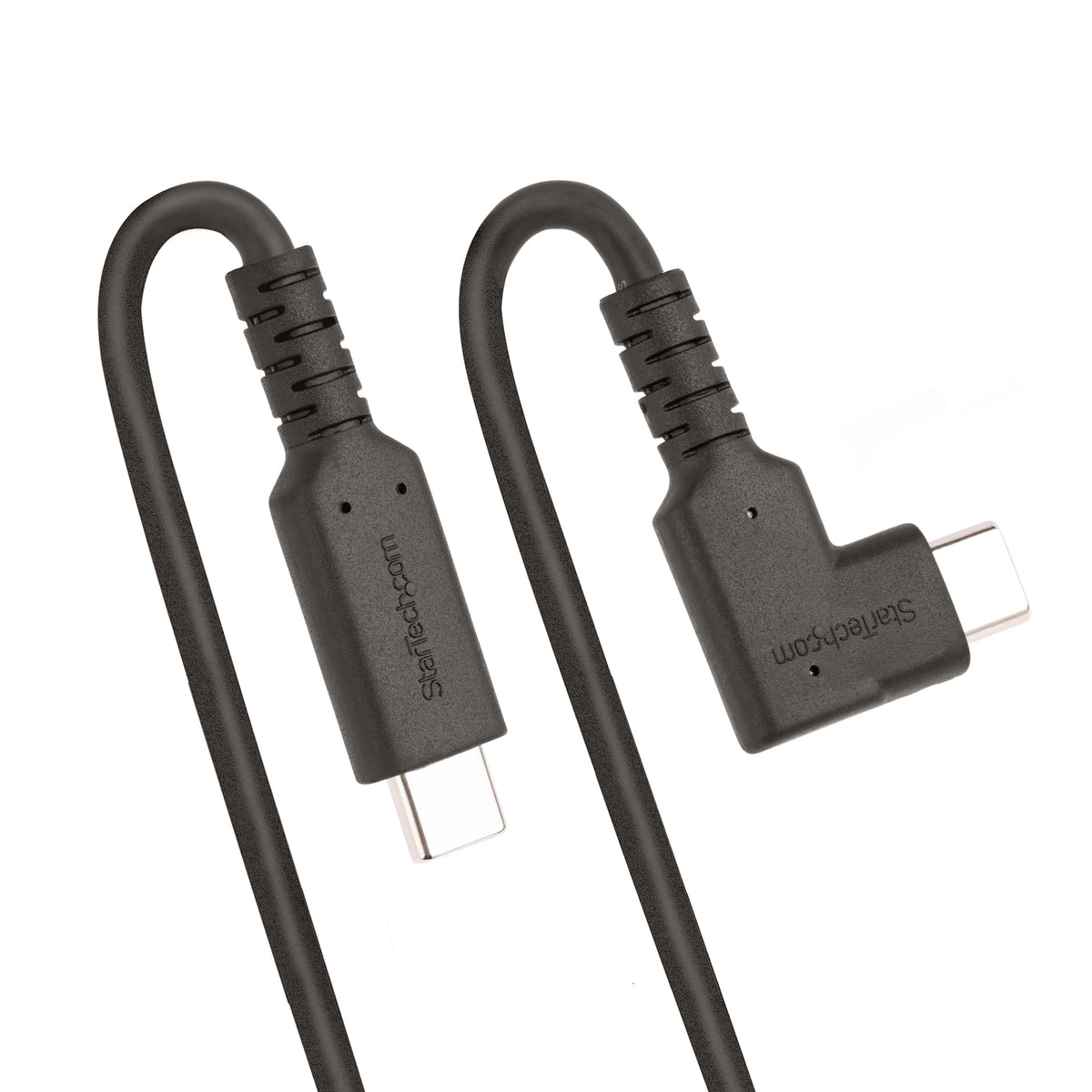 StarTech 6.6ft/2m Right-Angled USB-C Cable, 5Gbps, 100W PD, 4K 60Hz, Black