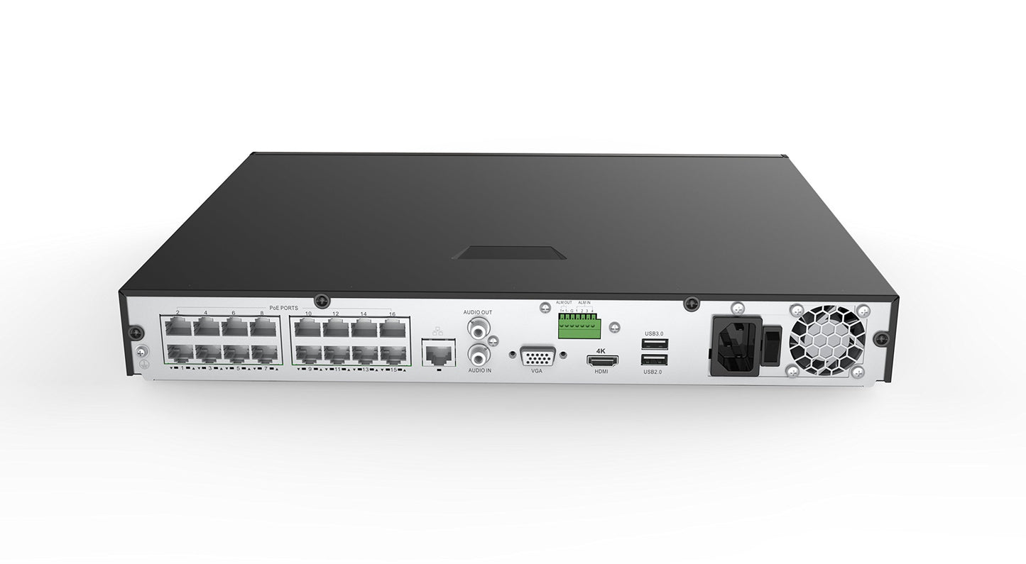 REVO America Ultra 16Ch. 4TB HDD 4K IP NVR Security System - Fixed Lens IP Cameras 6 x 4MP Audio Bullet Cameras & 6 x 4MP Turret Cameras - Remote