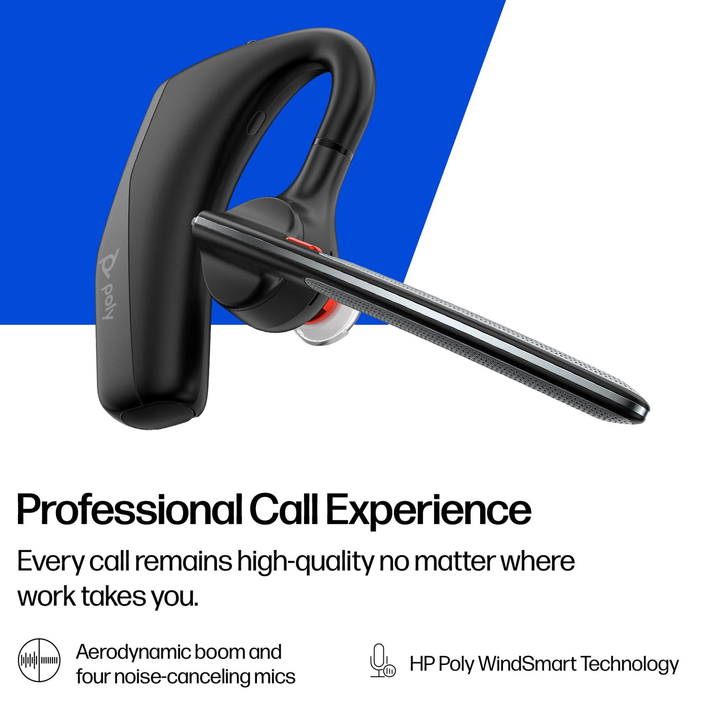 Poly Voyager Legend 30 - Bluetooth Headphones with Mic - Discreet Boom & 4 Noise-Canceling Mics - WindSmart Technology - All-Day Comfort - Seamless