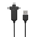 Scosche MMMC-SP SmartSync 4-in-1 USB-C, Mini USB, Mini B & Micro USB to USB Charge & Sync Cable 3-ft. Black