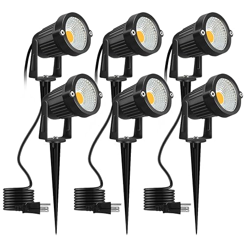Romwish LED Landscape Spotlight 5W, Outdoor Landscape Lighting 120V Plug-in, 550LM Waterproof LED Landscape Lights, Landscape Spot Lights for Yard