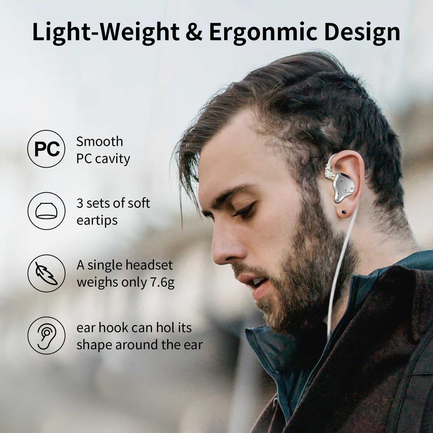 KZ ZS10 Pro in Ear Monitor, IEM Earbuds Headphone, Gaming Earbuds with 4BA and 1DD Drivers, KZ HiFi IEM Earphone Upgraded ZS10 with Detachable 0.75mm