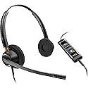 Poly - EncorePro 525-M USB-A and USB-C USB Headset (Plantronics) - Optimized for Teams - Acoustic Hearing Protection - Hold & Call Answer Buttons…