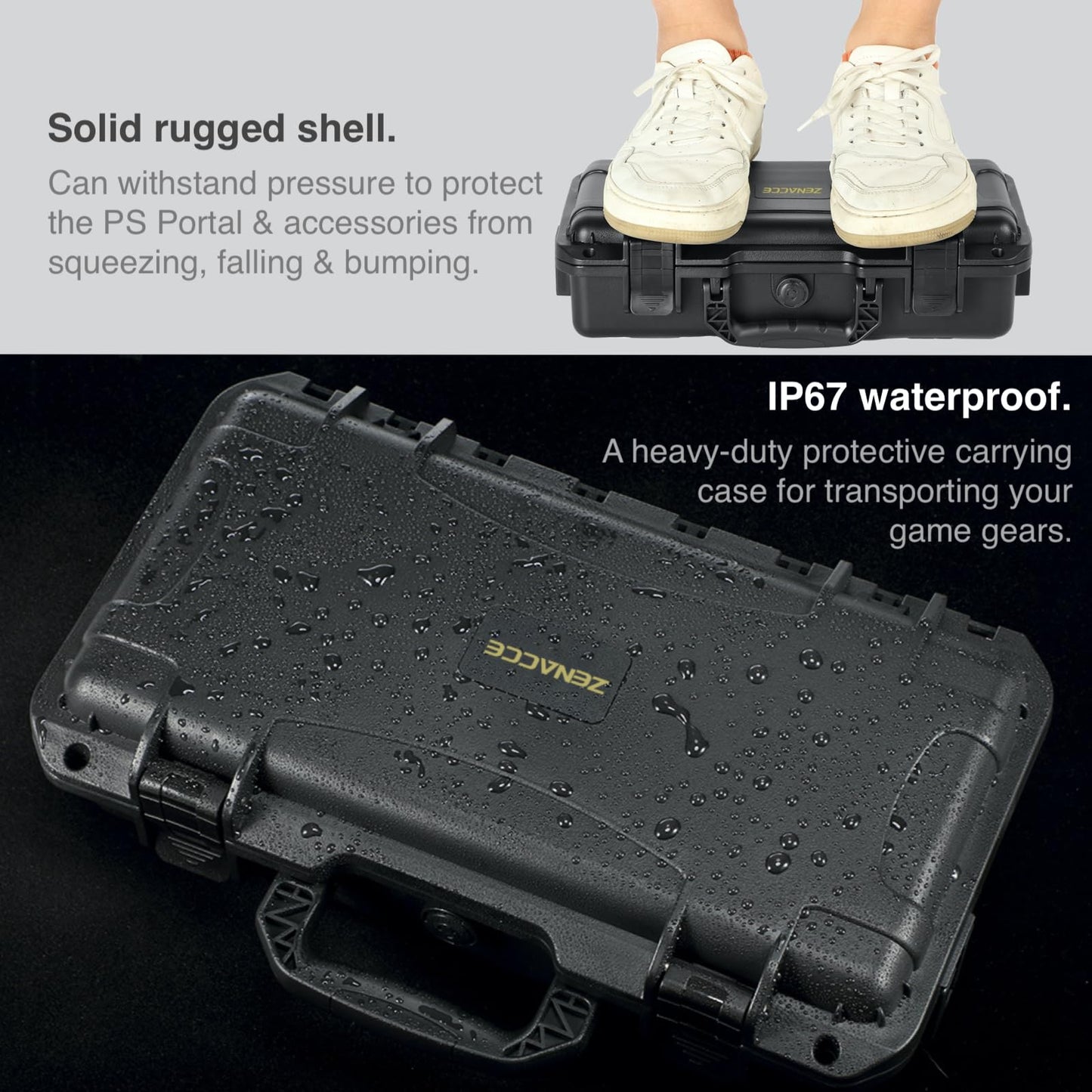 ZENACCE Hard Carrying Case Bundle for PlayStation Portal Remote Player, Accessories Kit Includes Waterproof Travel Bag, Protective Case and Screen