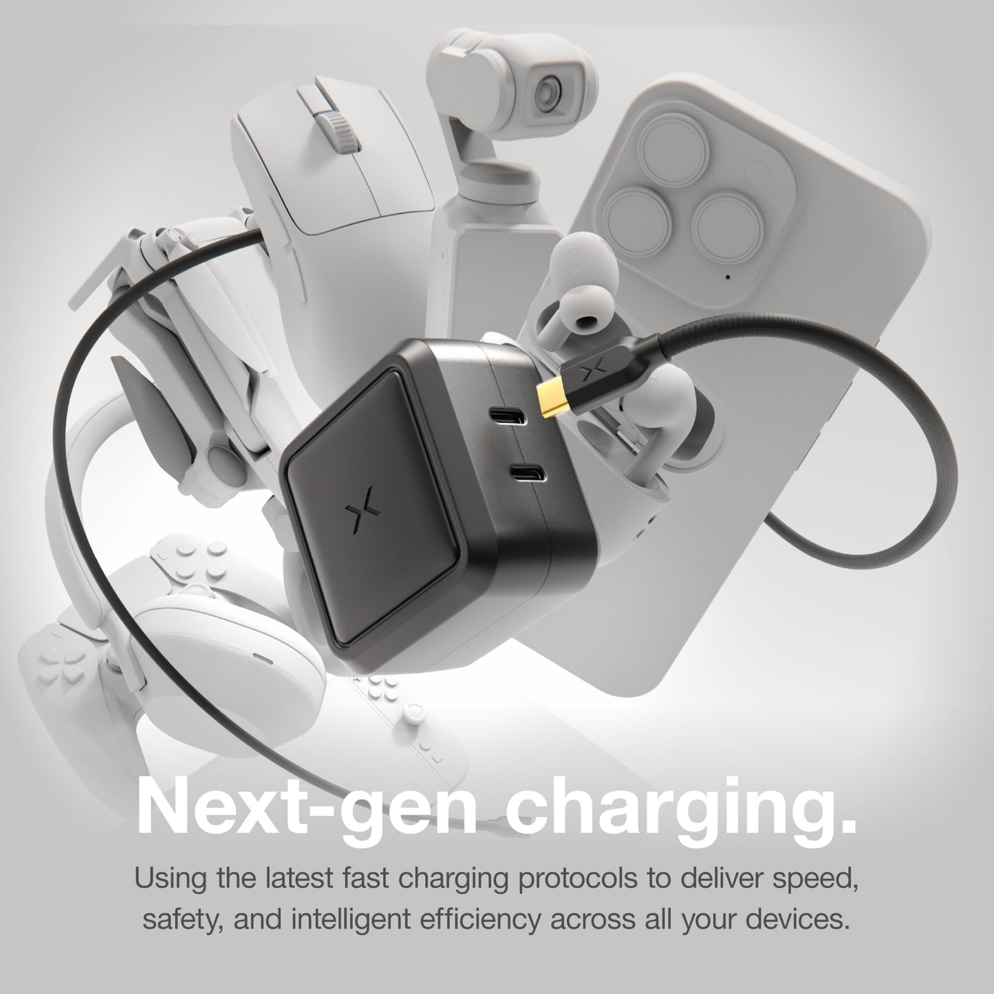 NOCO XGrid X65: 65W USB-C Charger - Dual Port GaN Power Adapter with PD 3.0, QC 4.0+, and PPS - Fast Charging with Smart Power Distribution - Foldable