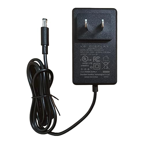 VSDISPLAY Power Adapter, AC 100-240V Input to 12V DC 2A Output, Power Supply, US Plug, with Plug 5.5x2.1 mm / 3.5x1.35 mm Fit SC24W-1202000U…