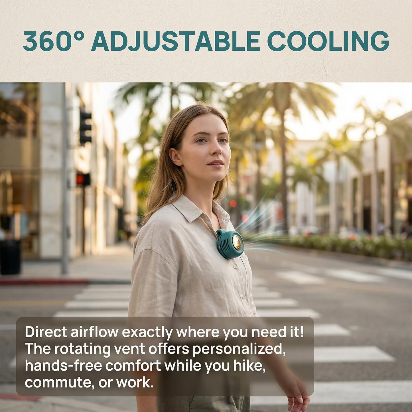 OWEVBU 360° Rotatable Portable Mini Clip on Fan - 2026 New Small Fan Clip-on for Shirt & Waist, Adjustable 3-Speed Suspended Whirlwind Fans, Summer