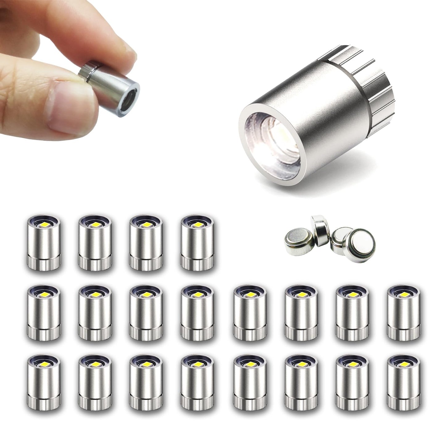 20 Pack Small Spotlight Battery Operated LED Lights, Warm White LED Wireless Miniature Spot Light for Artwork Painting,Jewelry Showcase