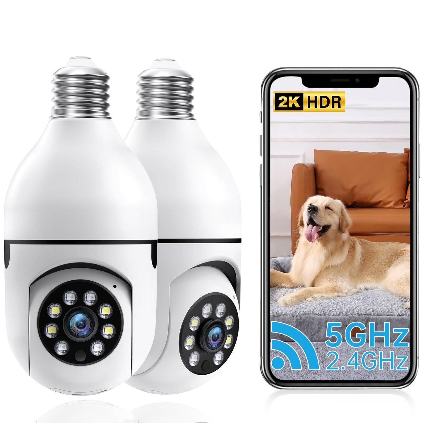 JUFLSKY Clock Camera Indoor Camera Wireless (White)