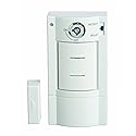 Xodus Innovations HS4313B Battery Powered Wireless Home Security Door Alarm with Key Entry, White