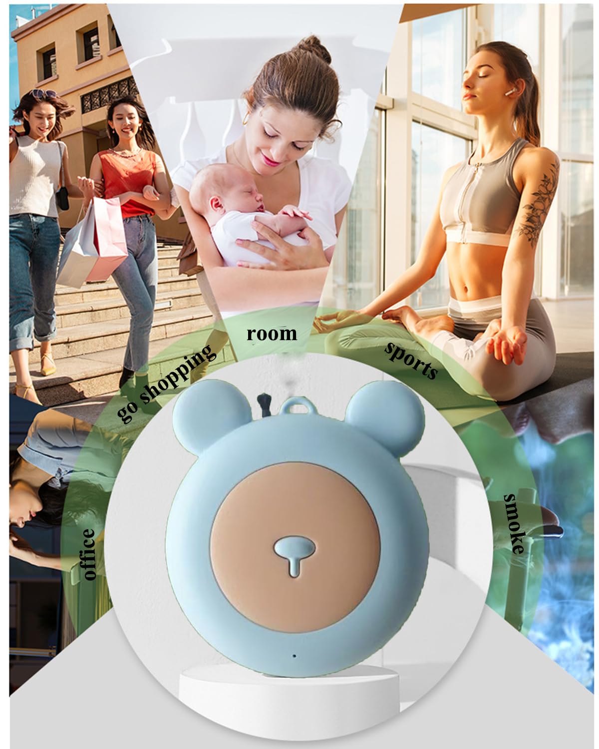 HAIEGACR Model 4 Personal Air Purifier Necklace - Rechargeable Wearable Air Cleaner for Travel, Office & Everyday Use - 500 Million Ions, Silent