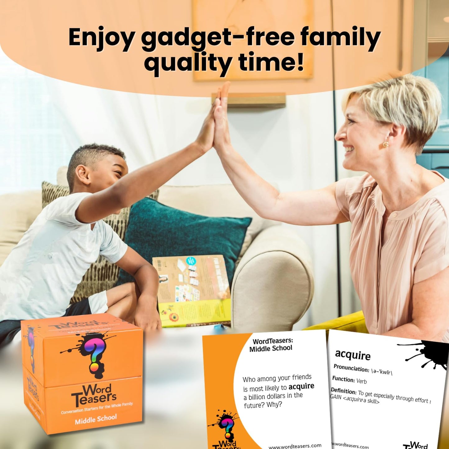 Word Teasers Middle School – Vocabulary Game for Kids Ages 10–13, Fun Family Conversation Starter with 150 Flash Cards & Reading Games