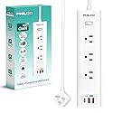 Power Strip with 3 AC Outlets, 30W USB-C Port, 2 USB-A Ports & 6ft Extension Cord - LED Indicator, Fast Charging for Laptops, Phones & More - Compact