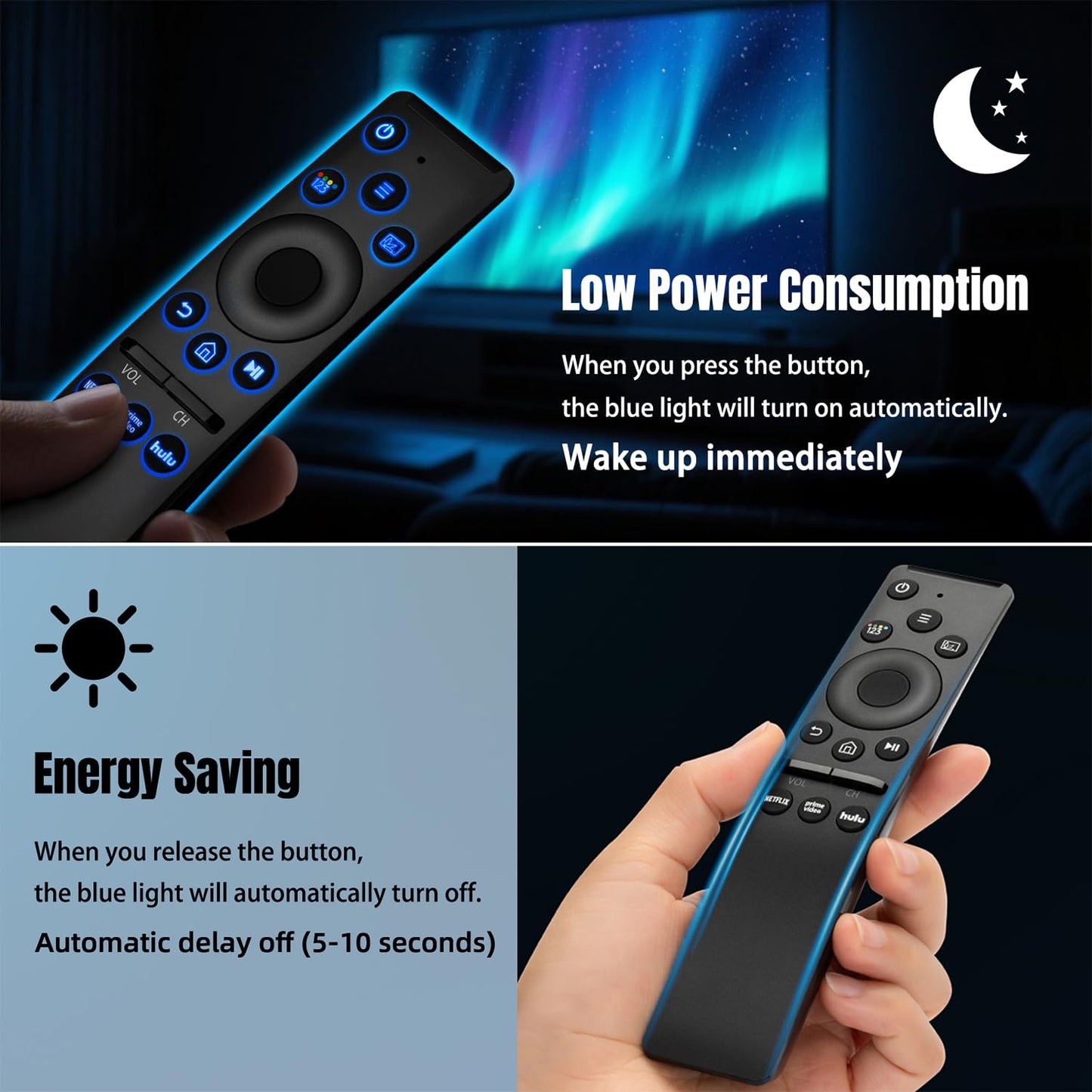 Backlit Universal Remote Control for Samsung Smart TV, Samsung Remote Control Replacement, Compatible for UHD QLED 8K 4K Smart TVs, with Shortcut