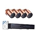 4K PoE Security Camera System, 4pcs H.265 4K Wired Surveillance Cameras Outdoor Home, Smart AI Detection, Color Night Vision,Built-in Mic, 8CH NVR