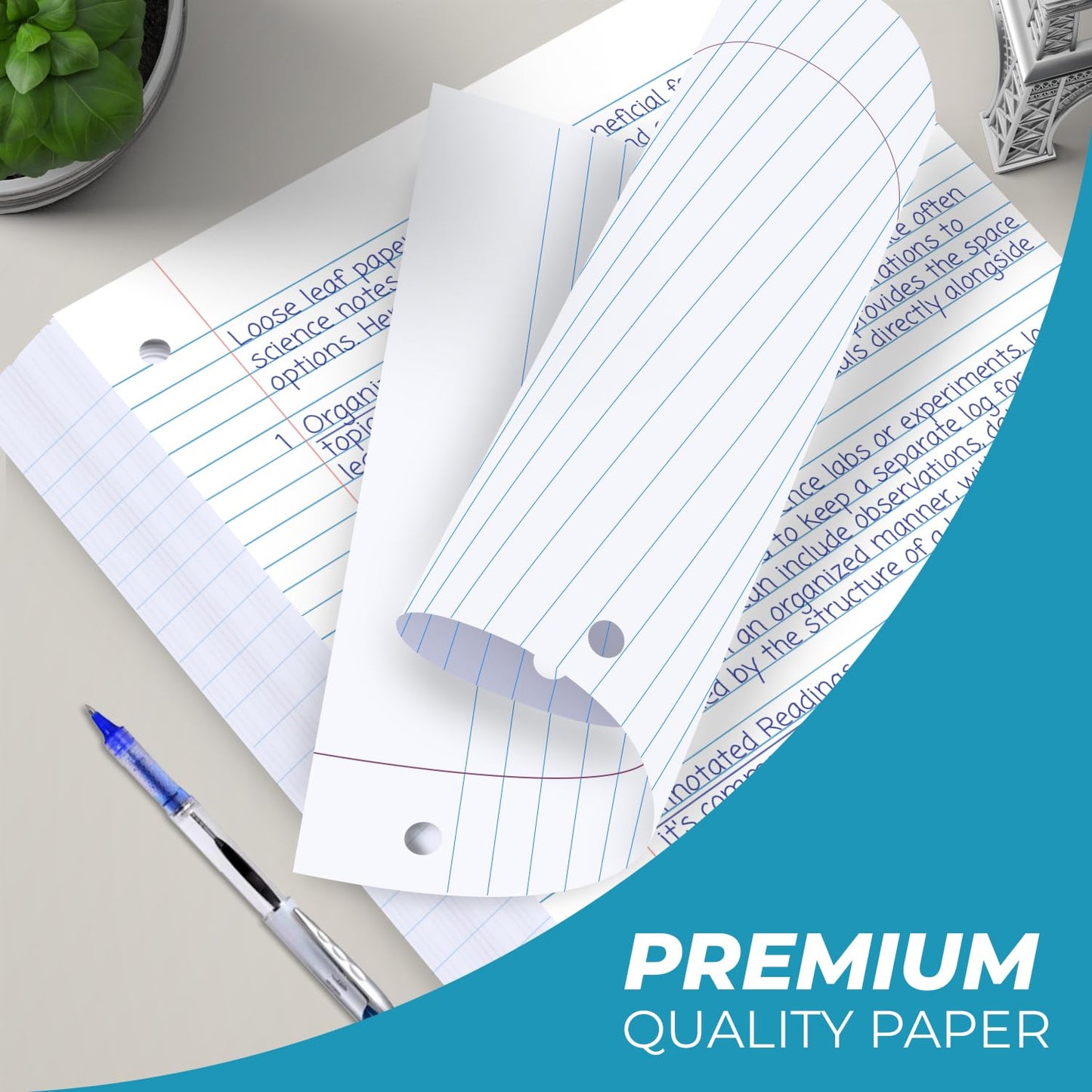 Rosmonde 900 Sheets Loose Leaf Paper, 6 Pack, College Ruled Filler Paper