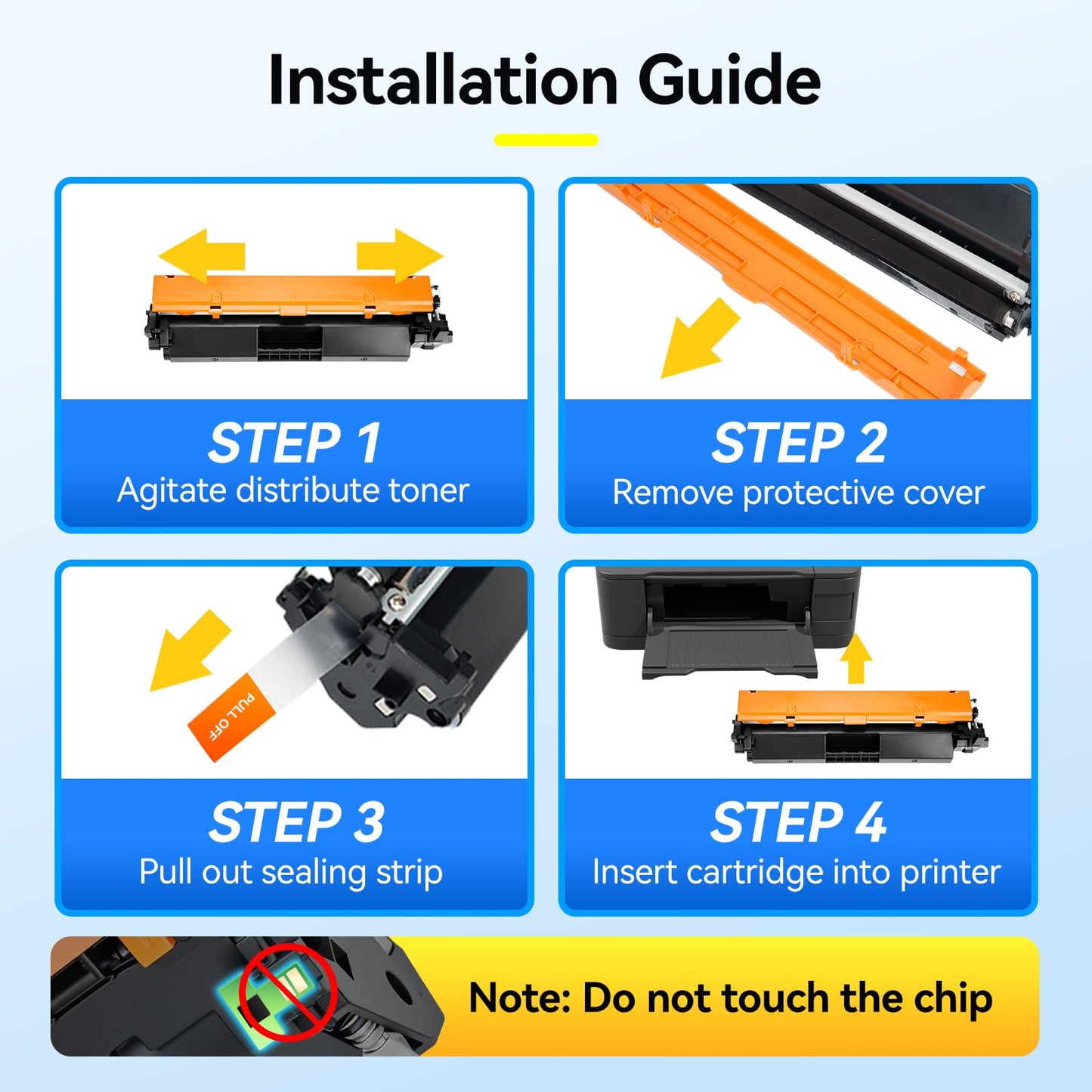 17A Black Toner Cartridge 2-Pack with Chip Replacement for HP 17A CF217A CF217X Toner Compatible for HP LaserJet Pro M102w M102a MFP M130fn M130nw