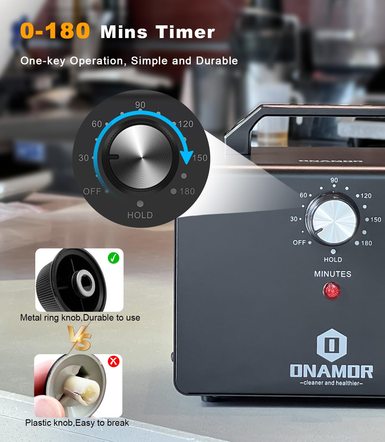 ONAMOR Ozone Generator 77000mg, Ozone Machine Ionizer O3 Deodorizer for Home, Basement, Smoke, and Pet Room (Eliminating Odors Area up to 4000 Square