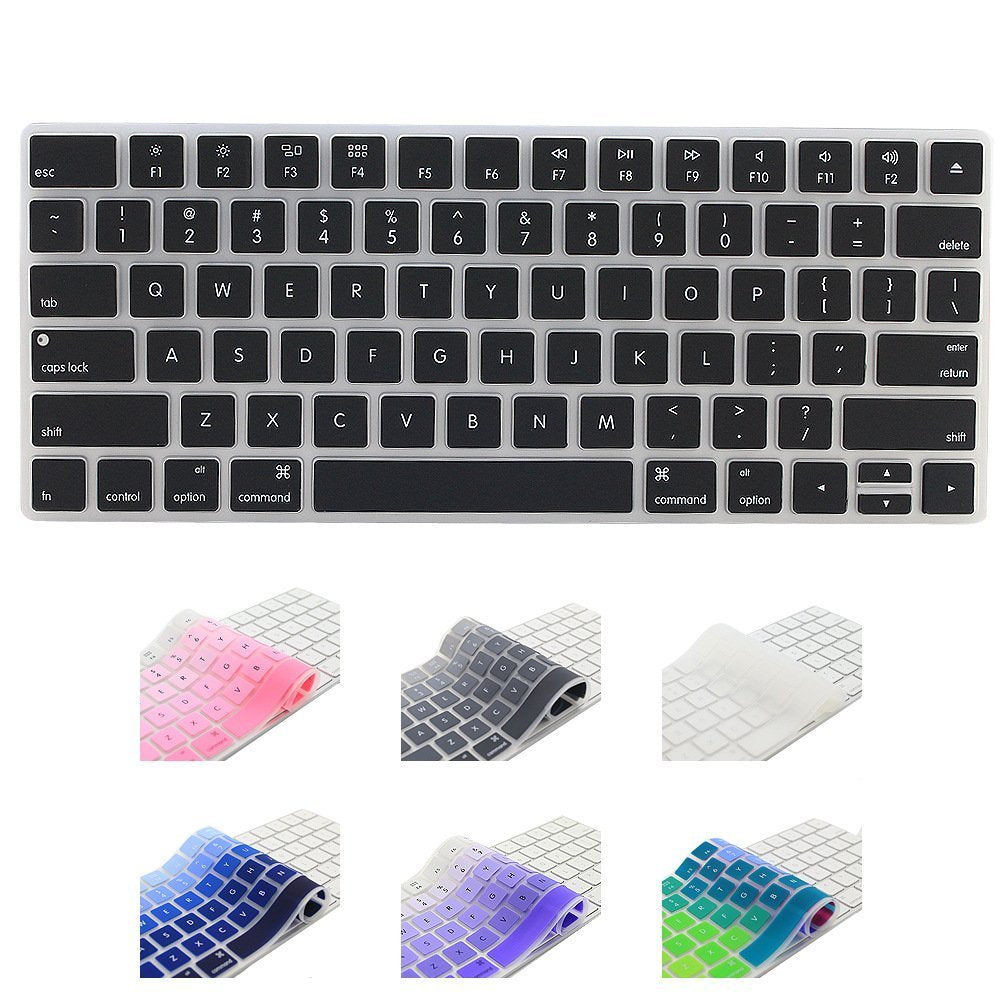 JIFF ® 2 in 1 Bundle - Silicone Soft Skin Protector Covers for Apple Magic Keyboard (MLA22LL/A) with US Layout and MAC Apple Magic Mouse (Black)