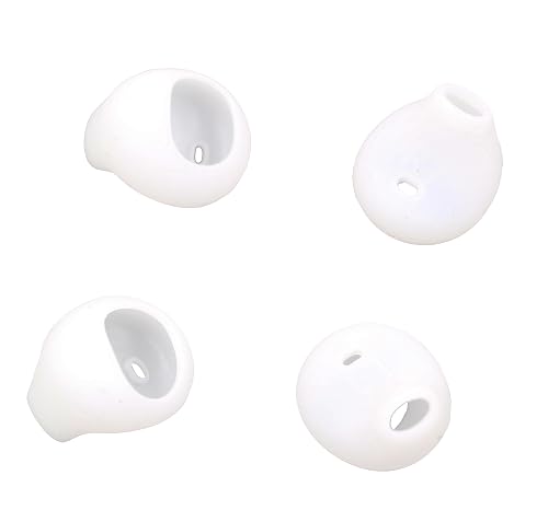 ALXCD Ear Gels Tips for Galaxy Ear Buds, 2 Pair Soft Comfortable White Silicone Replacement Ear Tips for Samsung Galaxy Earphone S6edge/ S7/ S7edge