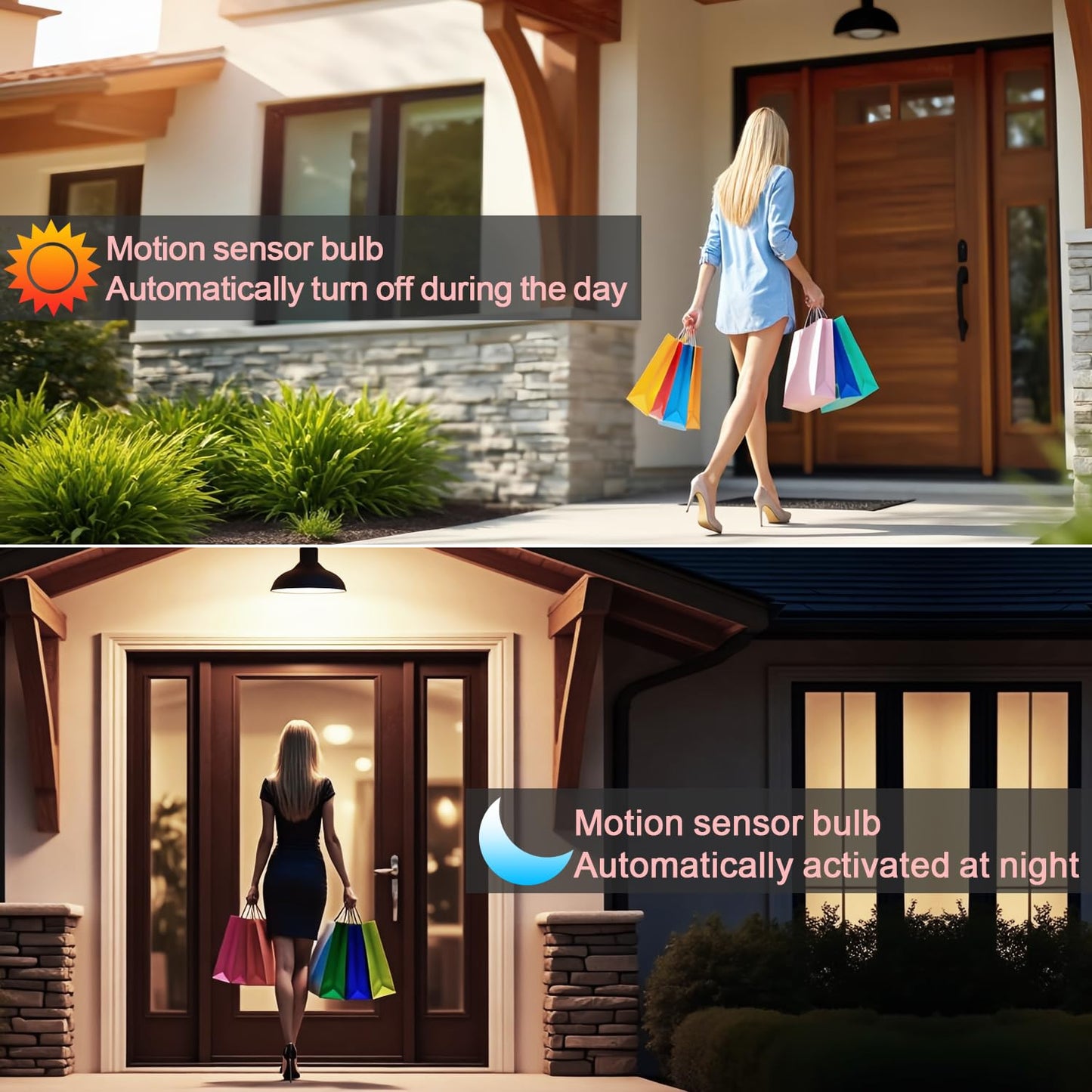 McDen Motion Sensor Light Bulb, BR30 13W Equivalent 100W 6000K Daylight, Indoor Motion Activation Detector Light Bulb, E26 Base Dusk to Dawn Security