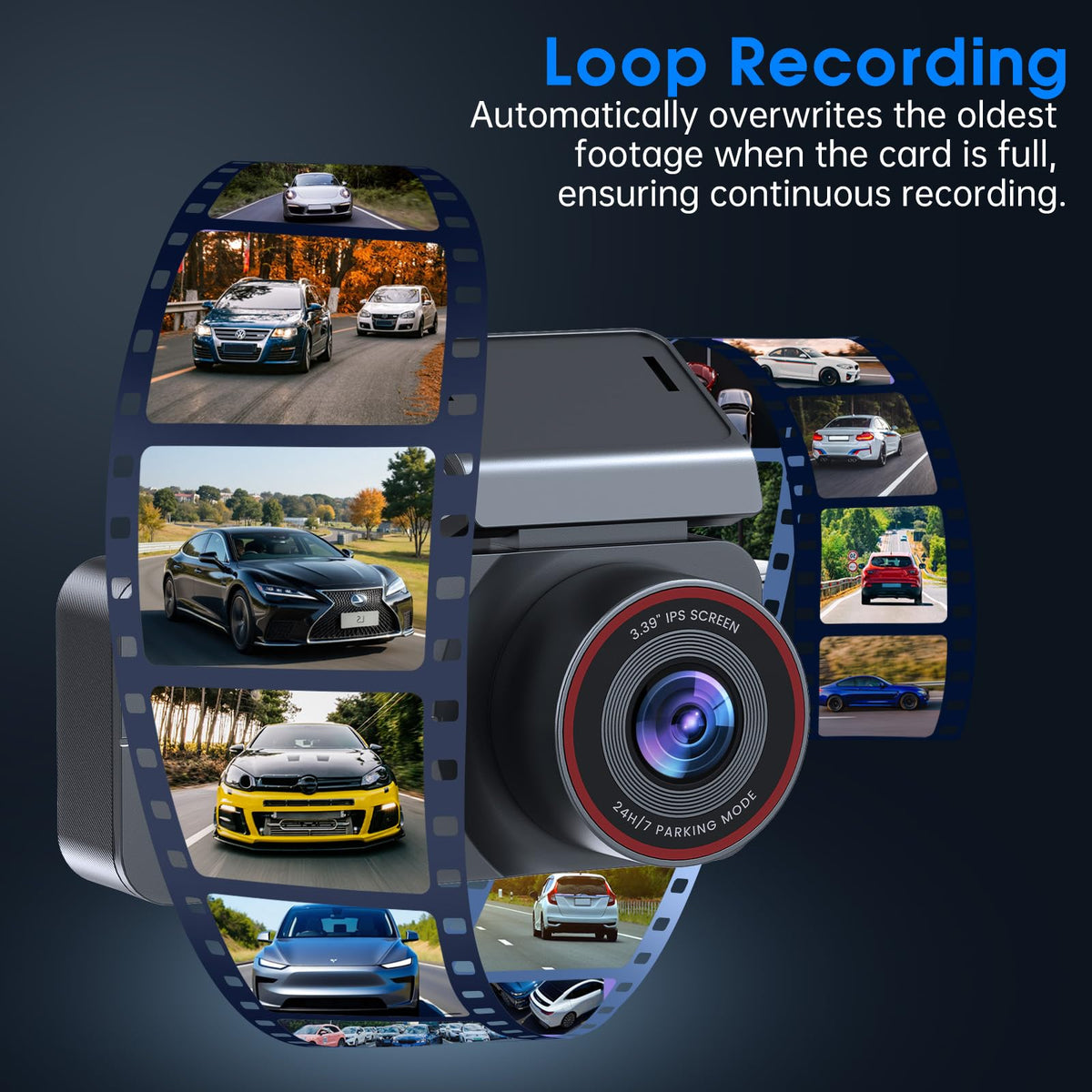 Yonvim Dash Cam 2.5K Front Rear 64GB WiFi GPS 160° Night Vision
