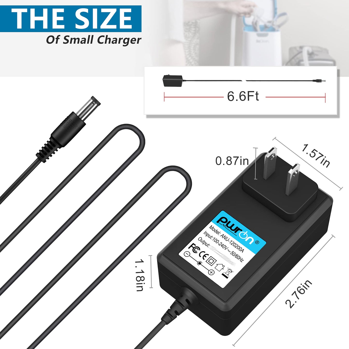 PwrON AC DC Adapter Replacement for Soclean 2 CPAP Sanitizer Equipment PNA1210 SoClean2 SC1200 S9K SC1200-PNA1109 CAP1007 PN1207 Power Adapter Cord