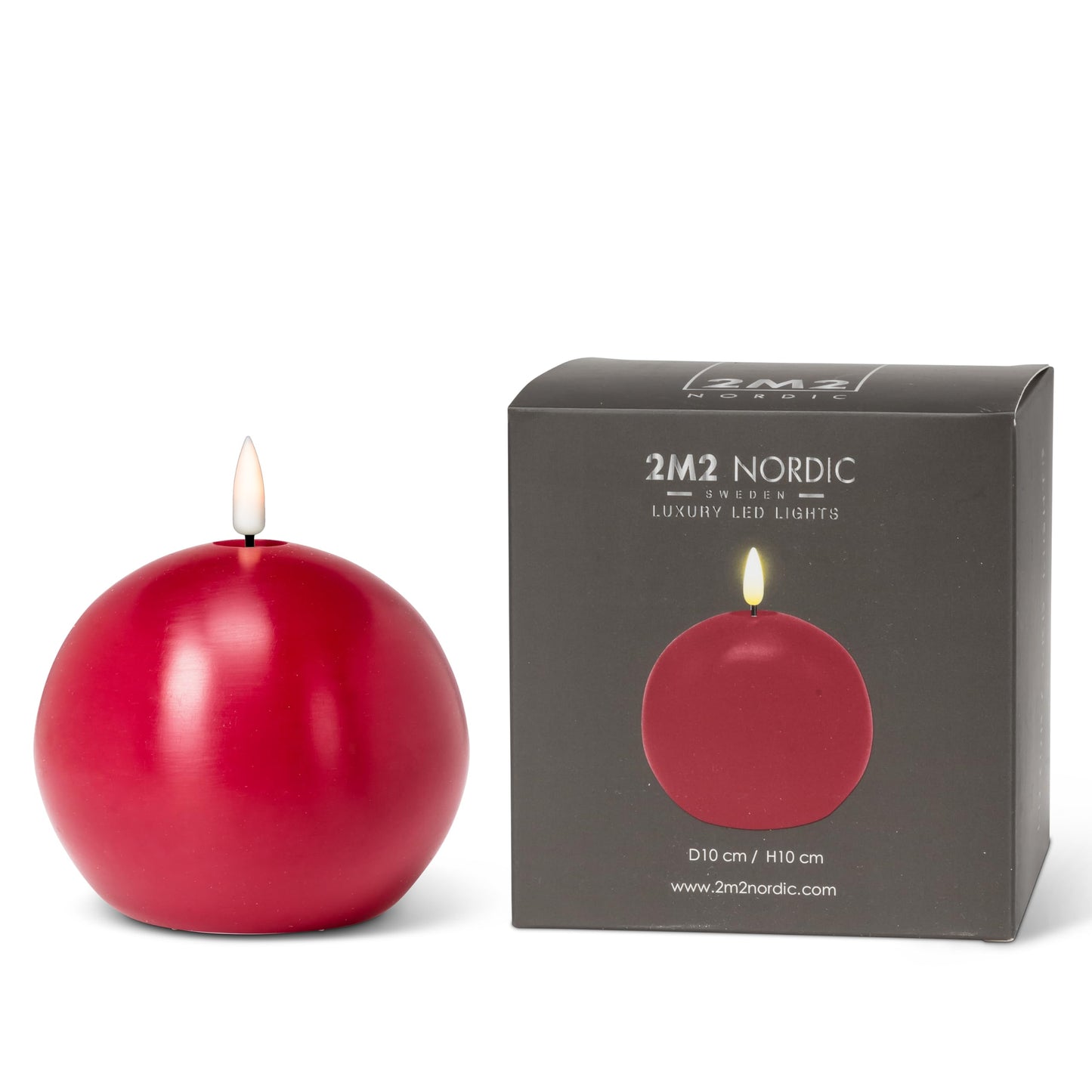 Abbott Collection Wax LED Flameless Ball Candle - Red