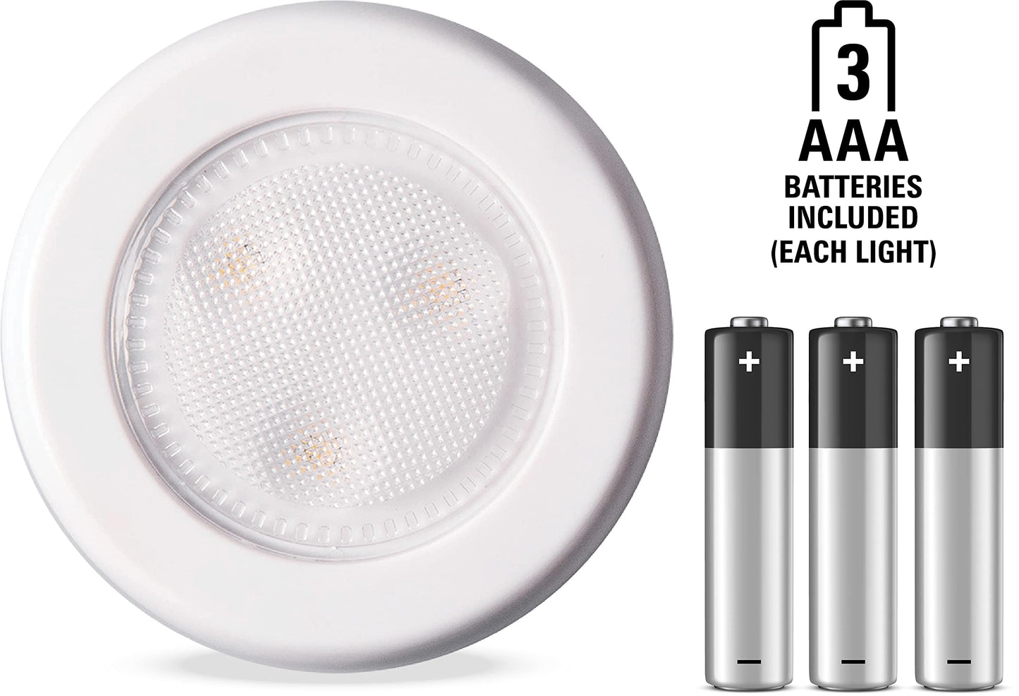 Westek BL-PUTN-W6 Ultra-Thin LED Puck Light - 6PK With Batteries, White
