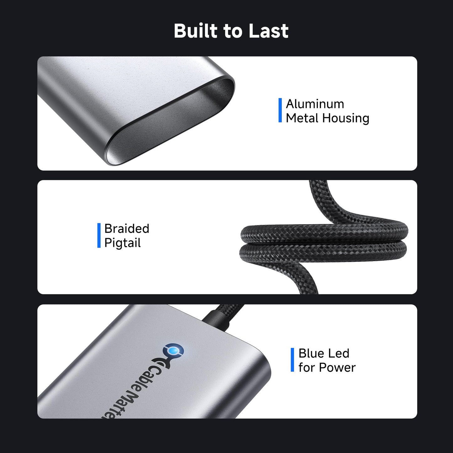Cable Matters USB C to 2.5Gb Ethernet Adapter with 140W Charging