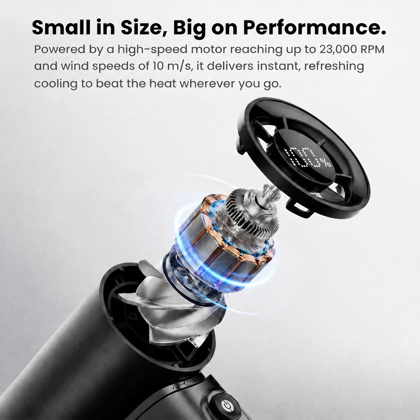 Zyriolin 23000 RPM Portable Handheld Turbo Fan, 5 Gear Wind High Speed Fan,3000mAh USB-C Rechargeable,Mini Pocket Design, Fan for Outdoor, Travel
