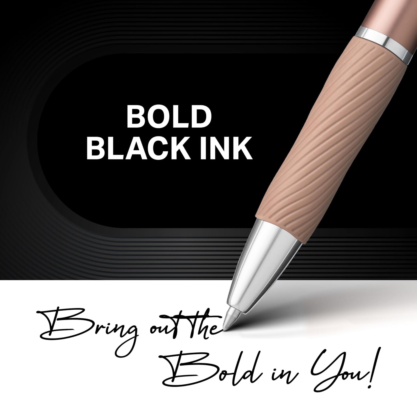 Sharpie S-Gel, Gel Ink Pens, Medium Point (0.7mm), Sleek Metal Barrel, Champagne, Black Ink, 4 Count - Drawing, Journaling, Writing, School, Teacher