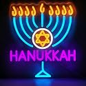 Hanukkah Neon Sign Decorations for Home, Happy Hanukkah Star of David Light jewish Decorations Decor for Home