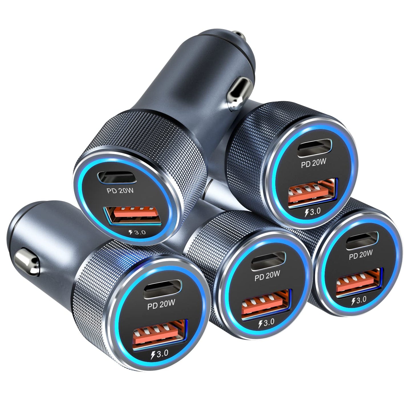 5 Pack USB C Car Charger, Bangfun 36W Dual USB Car Adapter Fast Charge PD&QC 3.0 Cigarette Lighter USB Charger Compatible iPhone 15 14 13 12 11 Pro