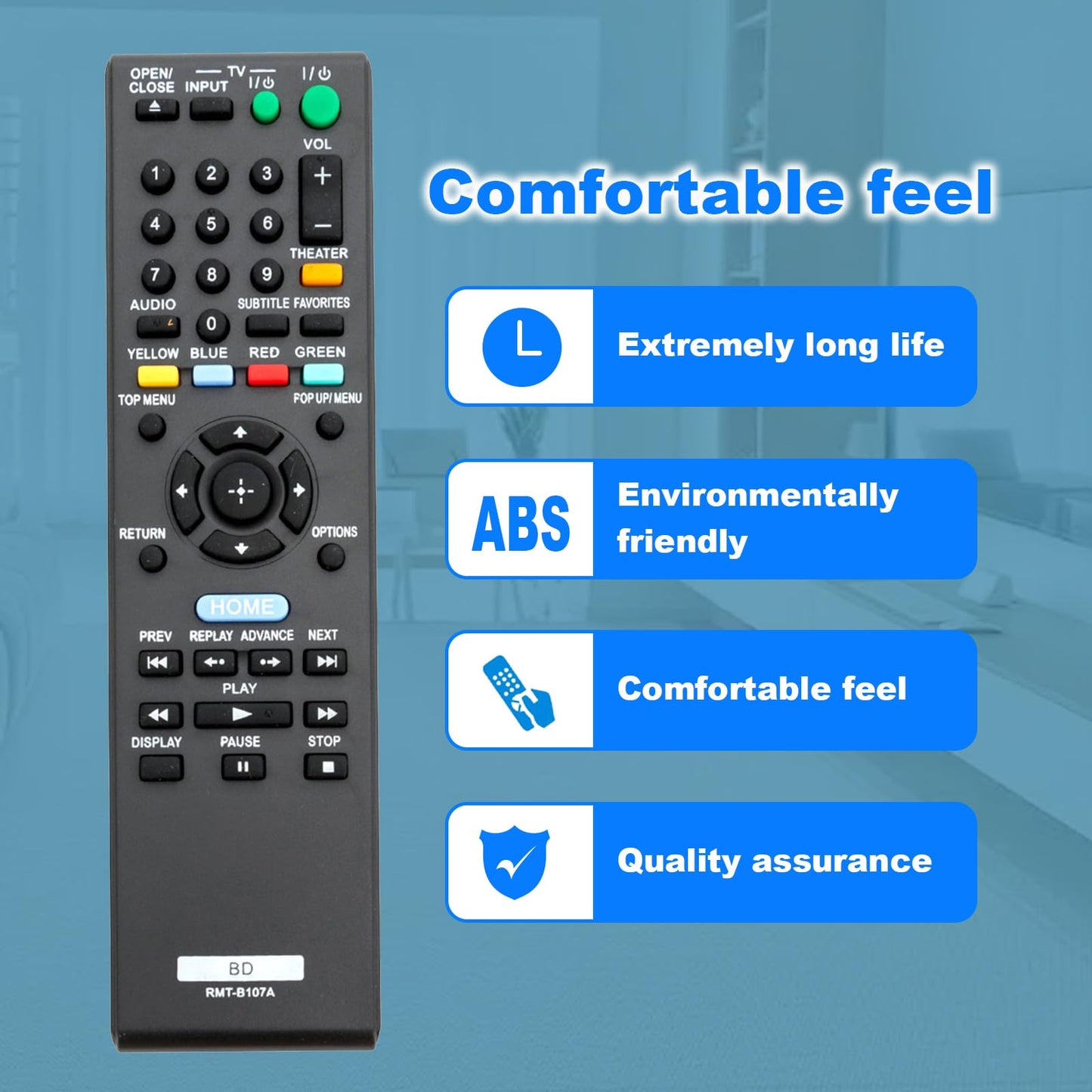 RMT-B107A Replaced Remote fit for Sony Blu-Ray Disc DVD Player BDP-BX37 BX57 BDP-S270 BDP-S370 BDP-S470 BDP-S570 148767311 RMT-B108A