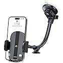 APPS2Car Gooseneck Car Phone Holder Heavy Duty Dashboard Windshield Phone Mount, Flexible Long Arm, Anti-Shake Stabilizer, Solid Suction Cup Phone