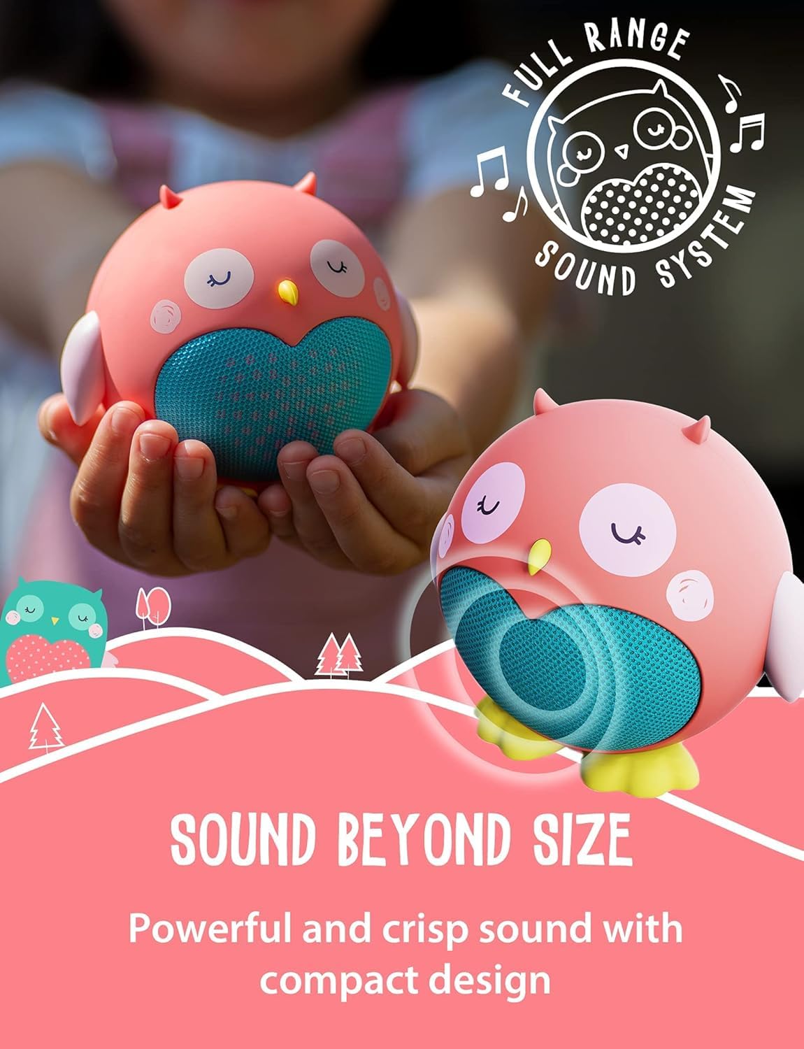 Planet Buddies Kids Bluetooth Speaker Boys and Girls with Microphone, Mini Bluetooth Speaker Portable Wireless, 60 Day Battery, for Home, Outdoor