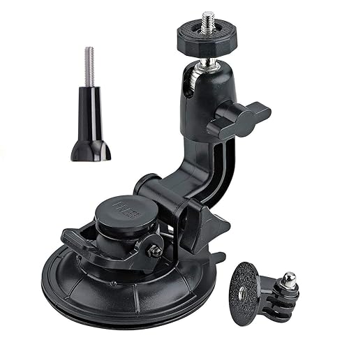 ASOCEA Action Camera Suction Cup Mount Windshield Camera Holder Tripod Adapter with 1/4" Screw Compatible with Gopro Hero 13 12 11 10 9/AKASO