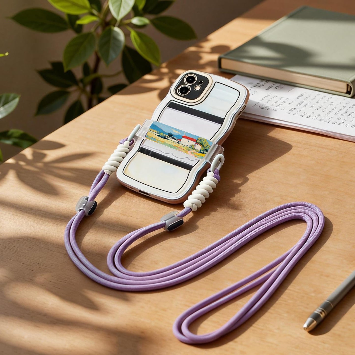 LOVEVEN A Phone Lanyard with Customizable Photos, Paired with A Crossbody Phone Strap and A Phone Wrist Strap. (2, green)
