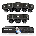 PANOOB Security Camera System PoE, 8PCS 5MP Wired IP IK10 Vandal-Proof PoE Dome Camera, AI Human Detection, Remote Access, 100ft IR Night Vision