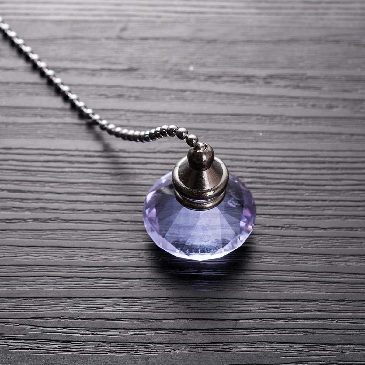Ceiling Fan Pull Chain Set - 2 pieces Purple Diamond Fan Pull Chains 20 Inch Ceiling Fan Chain Extender with Chain Connector Home Wedding Decor