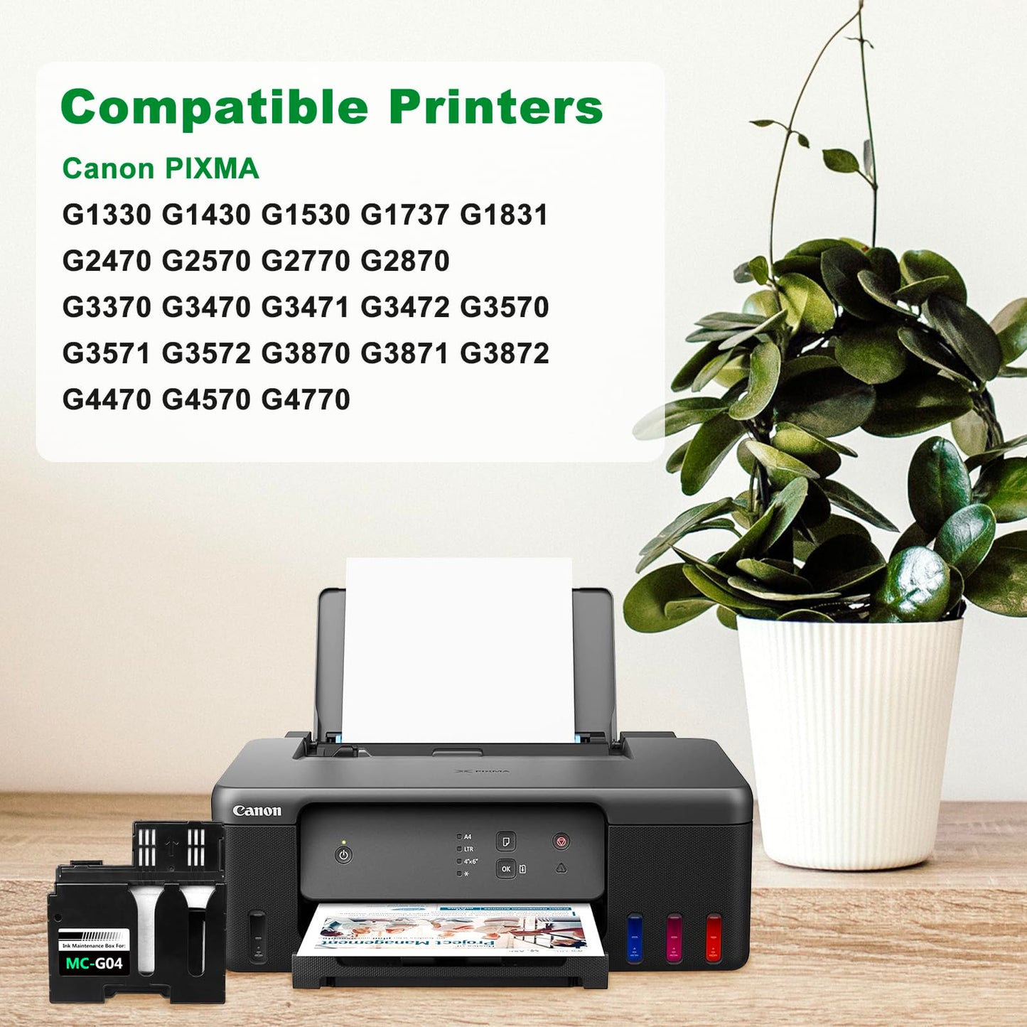 Dikarsum MC-G04 Maintenance Box Tank MCG04 Compatible for Canon PIXMAG3270 G2270 G1230 G1530 G2570 G3570 G3571 G3572 G4570 Printer